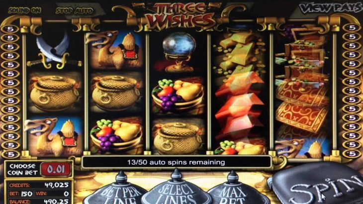 スリー ウィッシーズ (Three Wishes)　3Dスロットマシン　インターカジノ 日本語オンラインカジノ厳選リンク集