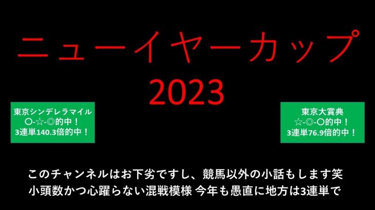 【競馬予想】2023 1/11ニューイヤーカップ【地方競馬】